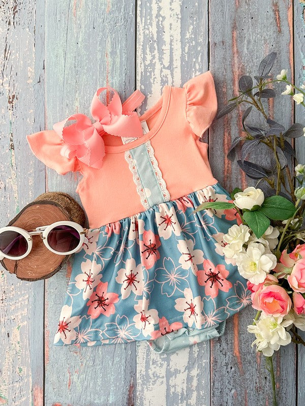 KIDS - Blush Floral Romper - Baby