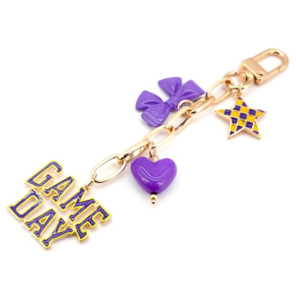 Game Day Keychain - Gold/Purple