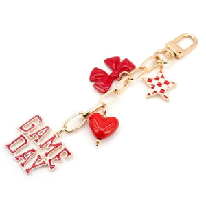 Game Day Keychain - Red/White