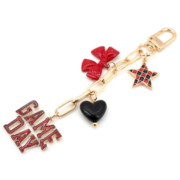 Game Day Keychain - Red/Black