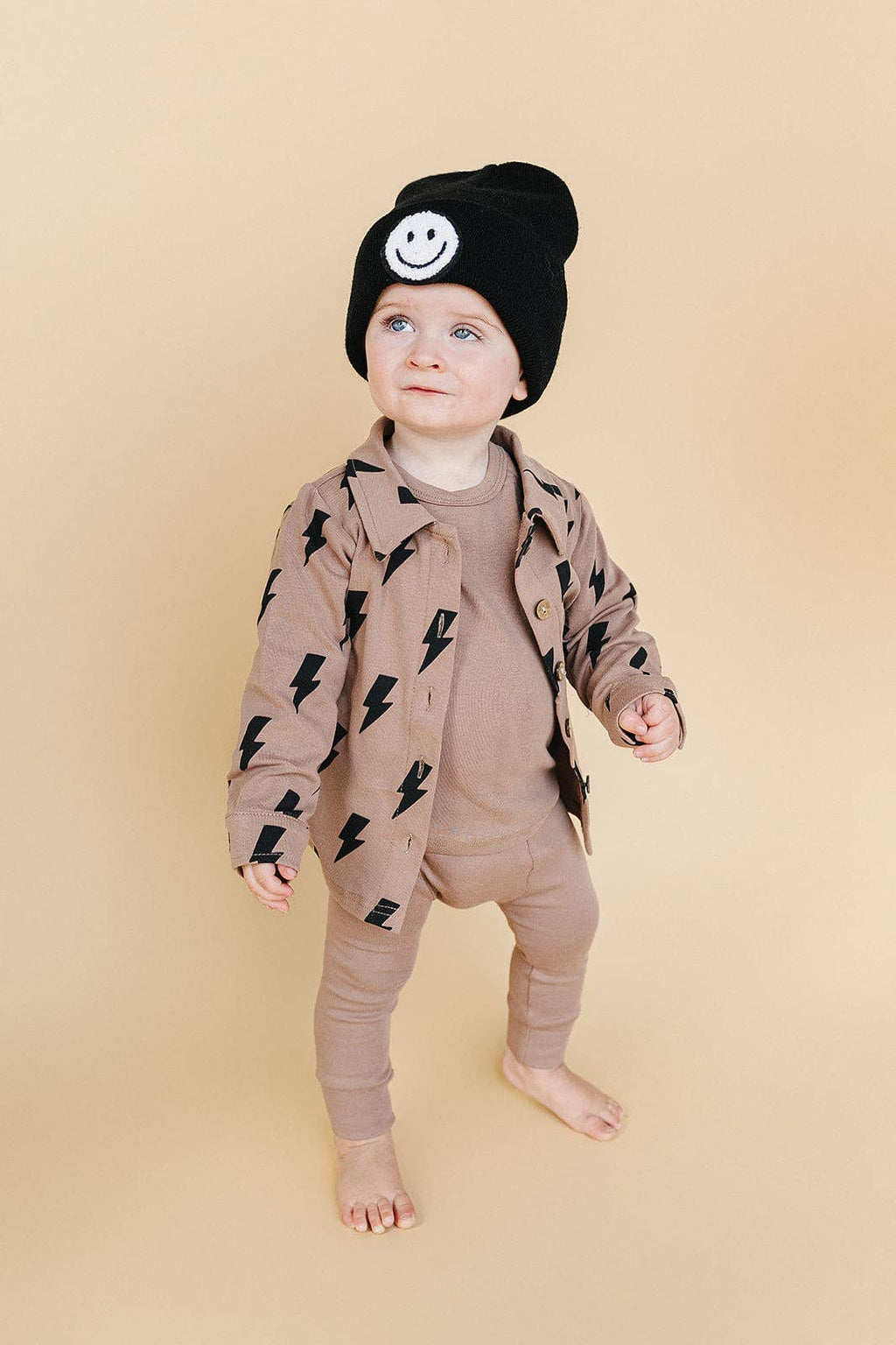 KIDS - Mocha Bolts Cotton Shacket - Baby/Toddler/Kids