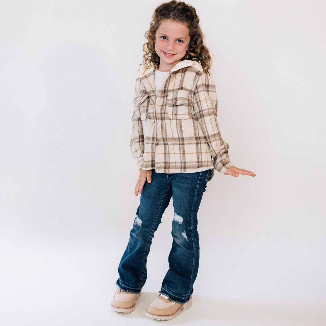 KIDS - Beige Flannel Top - Kids