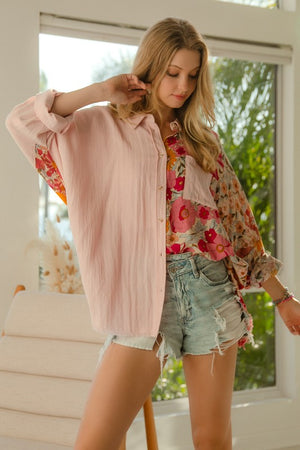 Blushing It Off Button Down Top