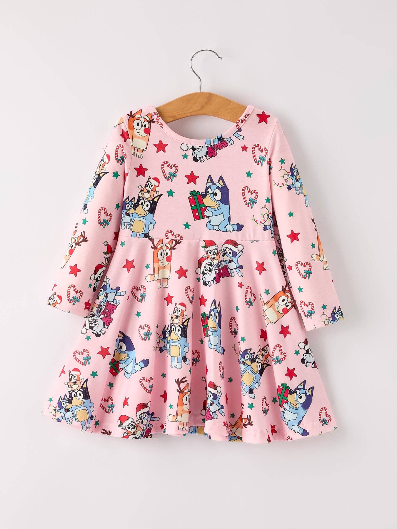 KIDS- Christmas Bluey Print Dress - Toddler/Kids