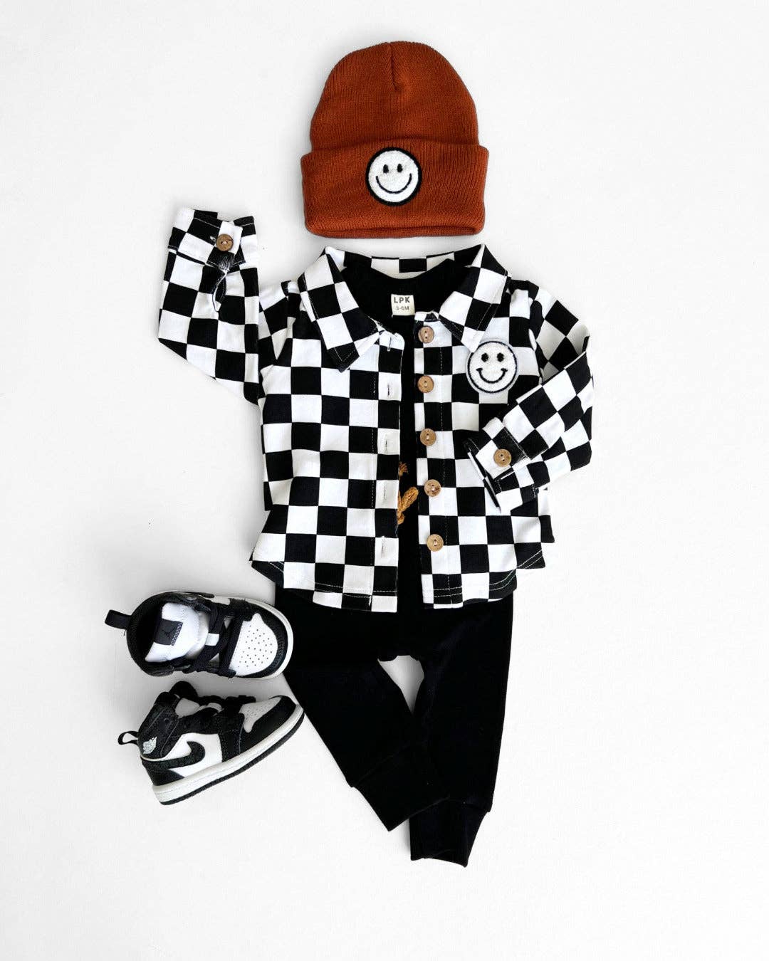 KIDS - Checkered Cotton Shacket - Black - Baby/Toddler/Kids