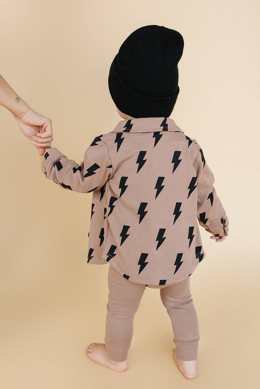 KIDS - Mocha Bolts Cotton Shacket - Baby/Toddler/Kids