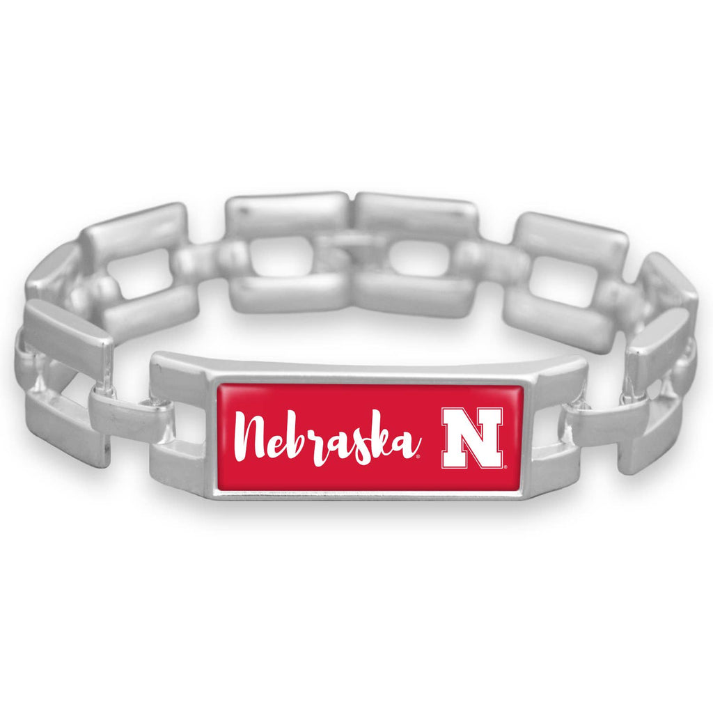 Nebraska Huskers Square Link Bracelet
