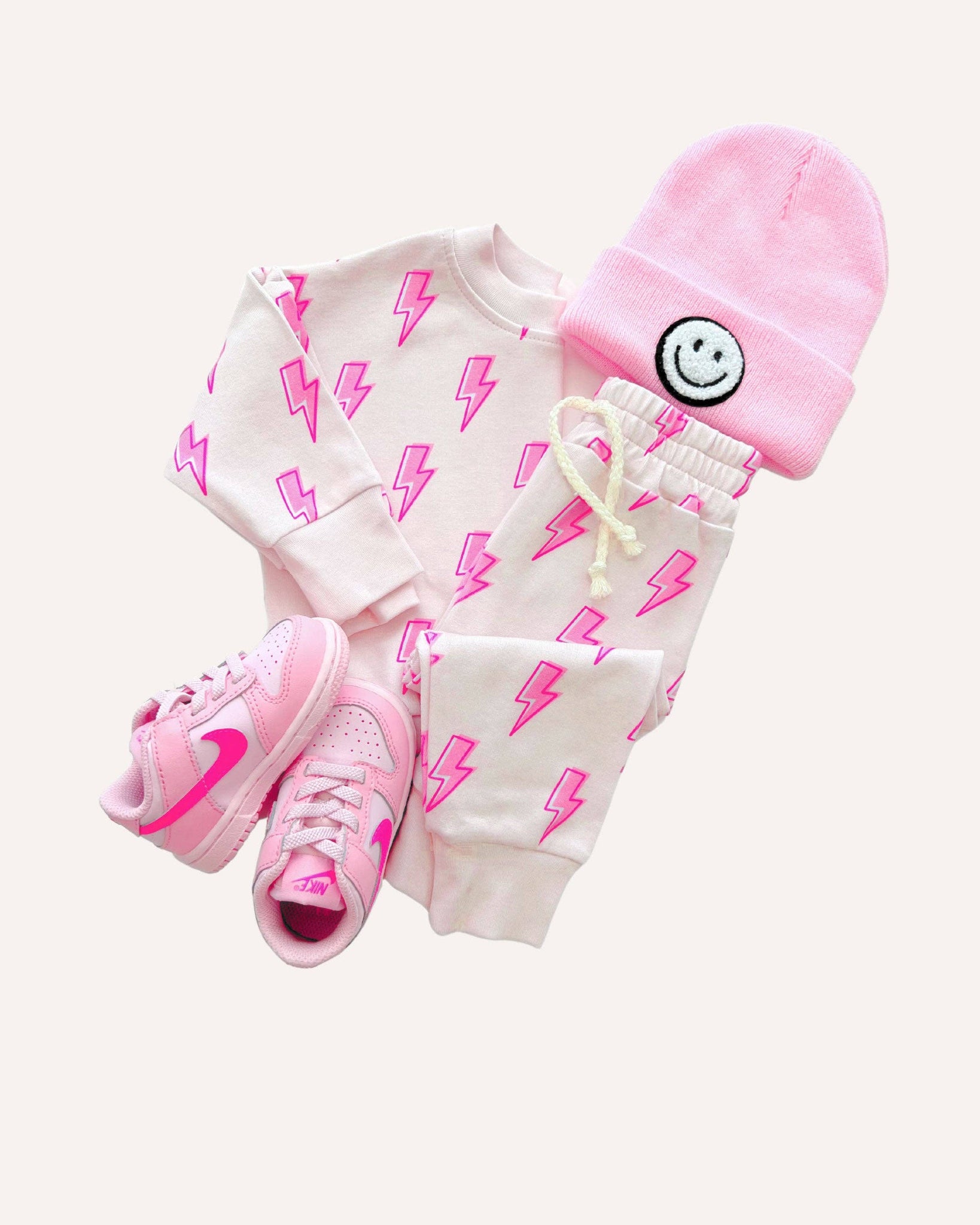 KIDS - Pink Bolts Jogger Set - Baby/Toddler