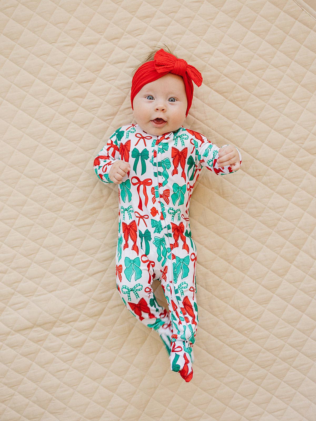 KIDS - Merry Bows Romper - Baby/Toddler