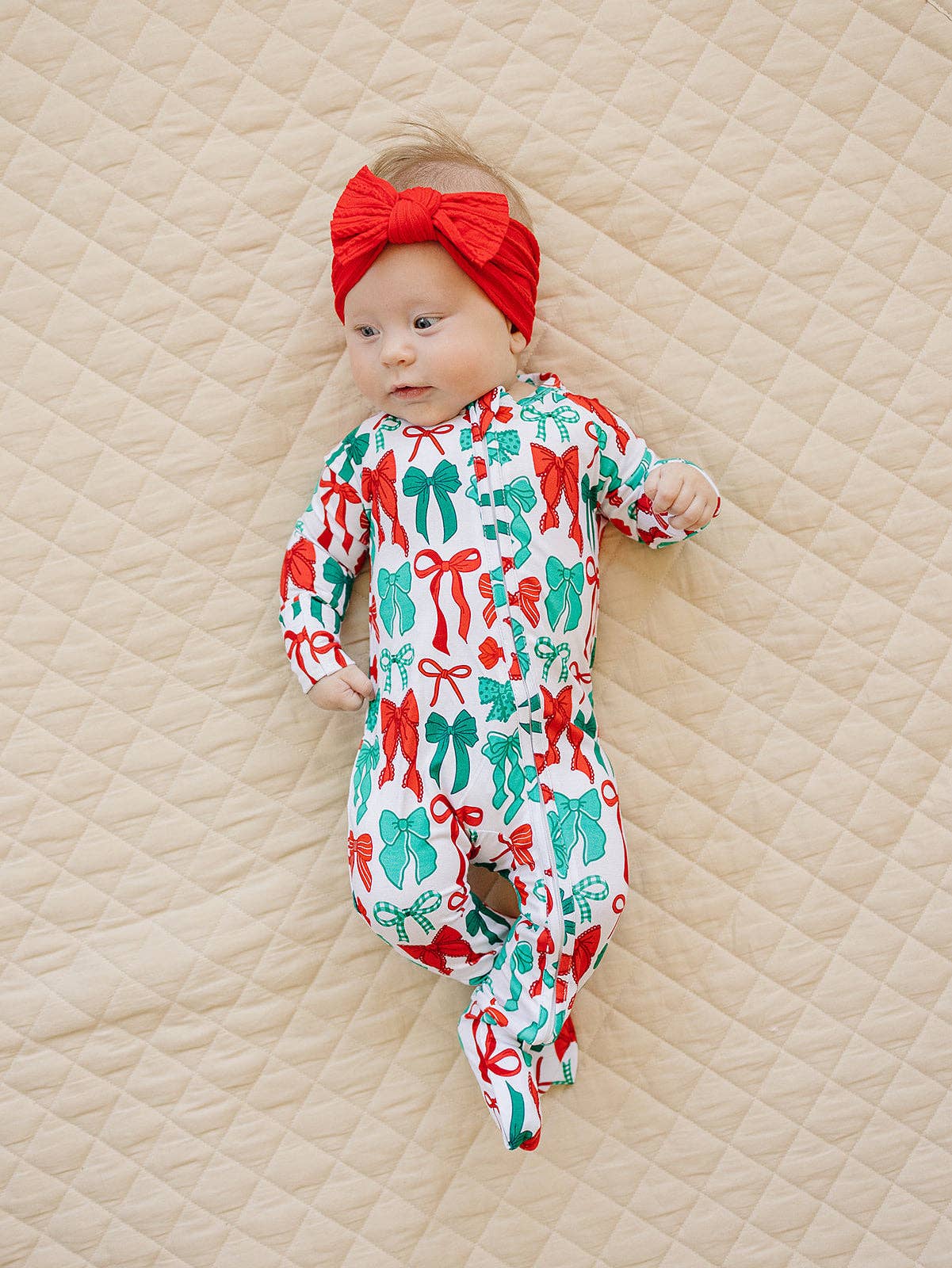 KIDS - Merry Bows Romper - Baby/Toddler