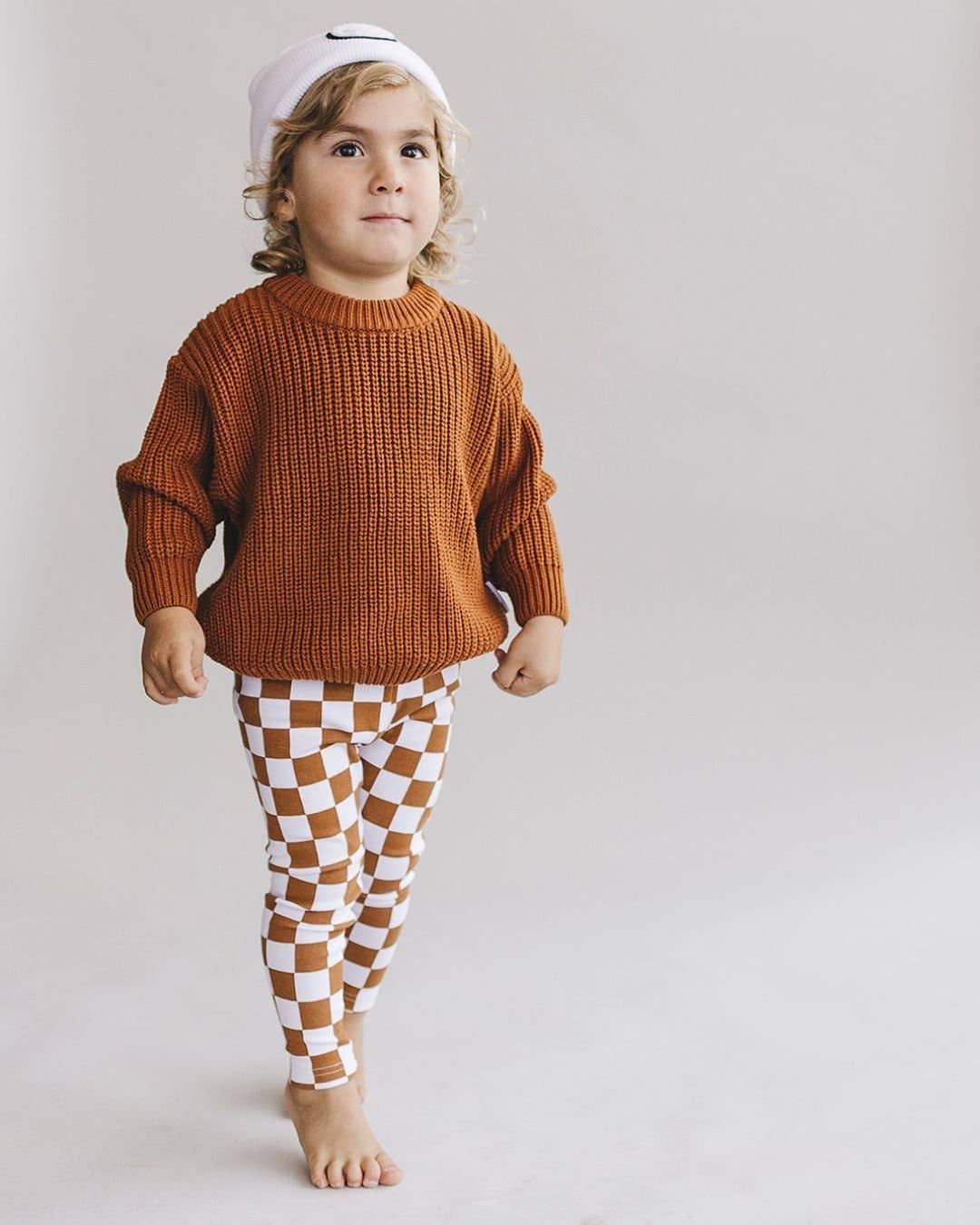 KIDS - Checkered Leggings - Copper - Toddler