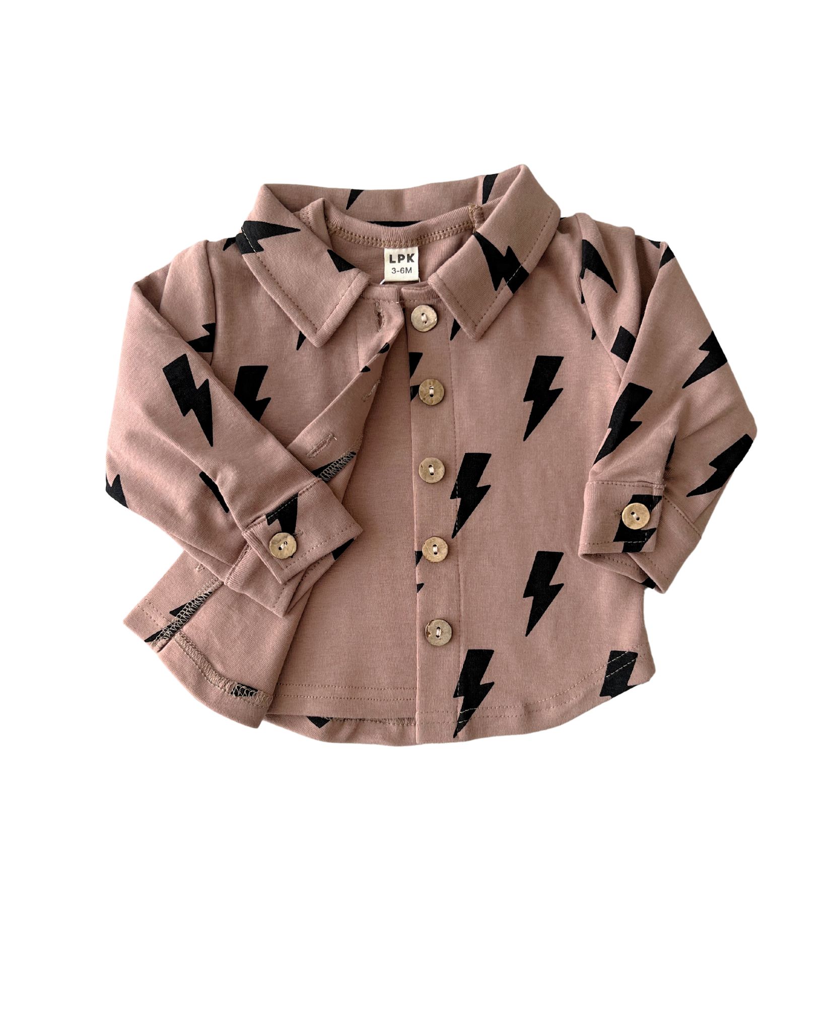 KIDS - Mocha Bolts Cotton Shacket - Baby/Toddler/Kids