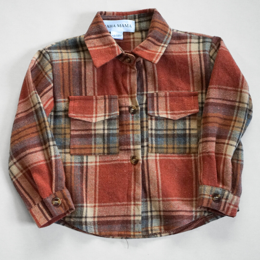 KIDS - Rust Flannel Top - Baby/Toddler/Kids