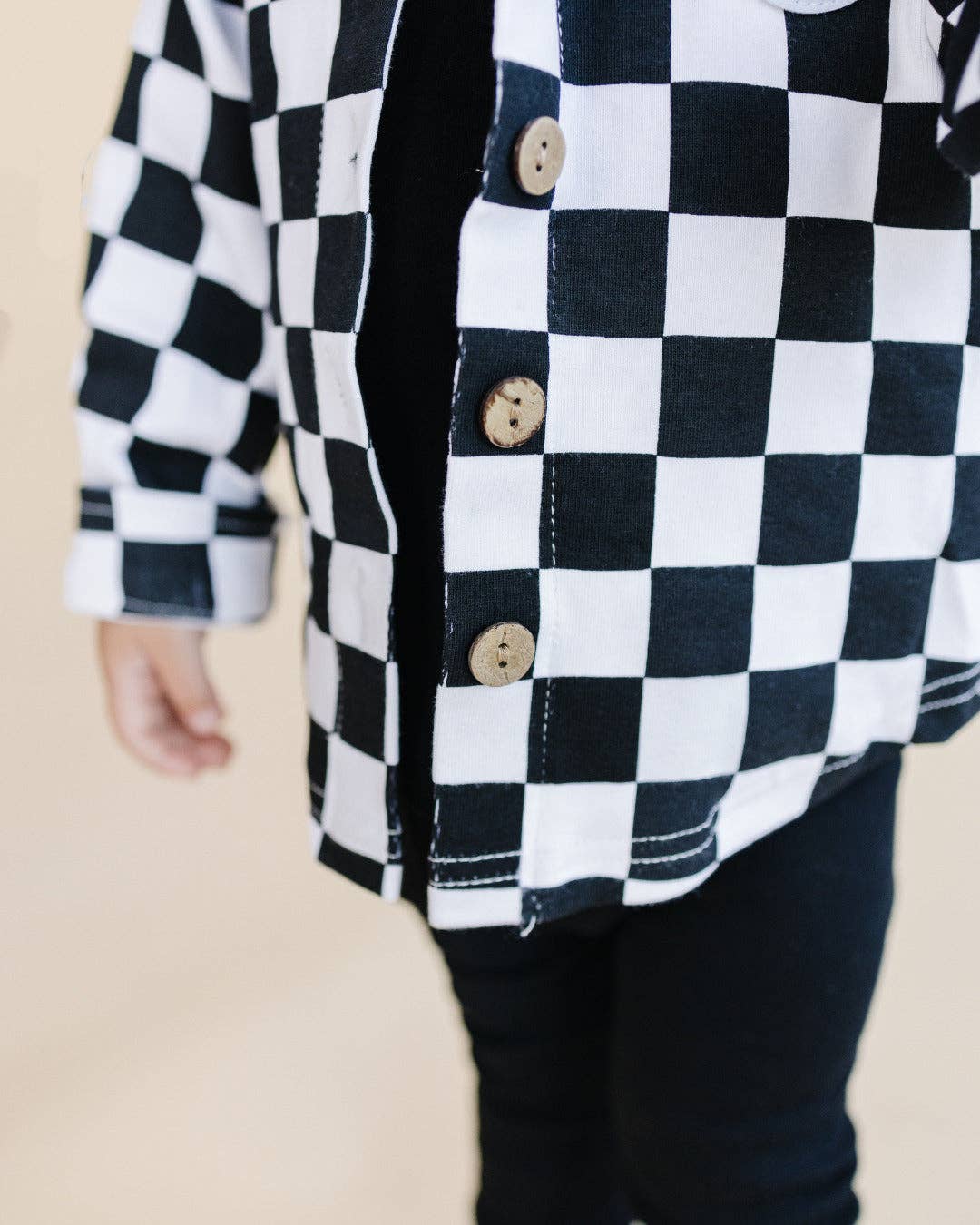 KIDS - Checkered Cotton Shacket - Black - Baby/Toddler/Kids