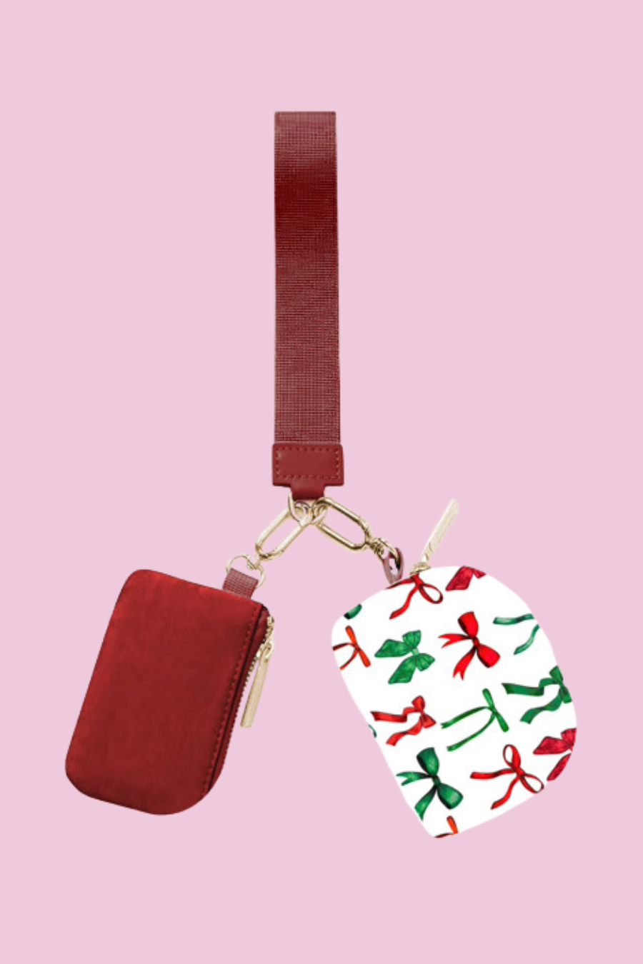 Double Pouch Wristlet Christmas Edition