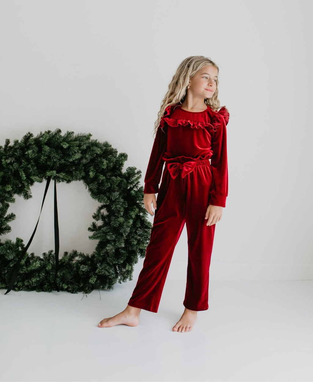KIDS - Velvet Holiday Pant Set - Toddler/Kids