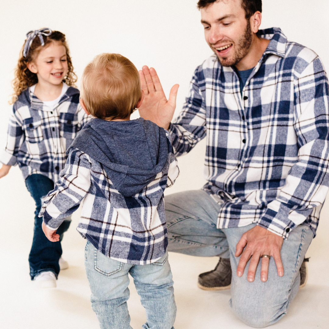KIDS - Navy Plaid Flannel Top - Toddler/Kids