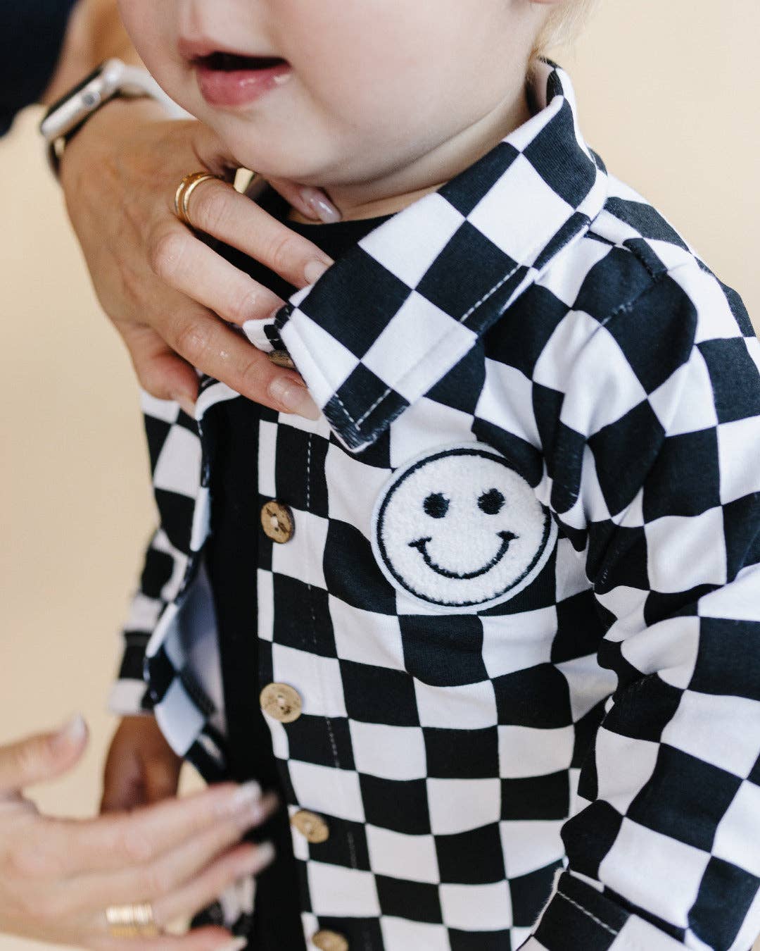 KIDS - Checkered Cotton Shacket - Black - Baby/Toddler/Kids