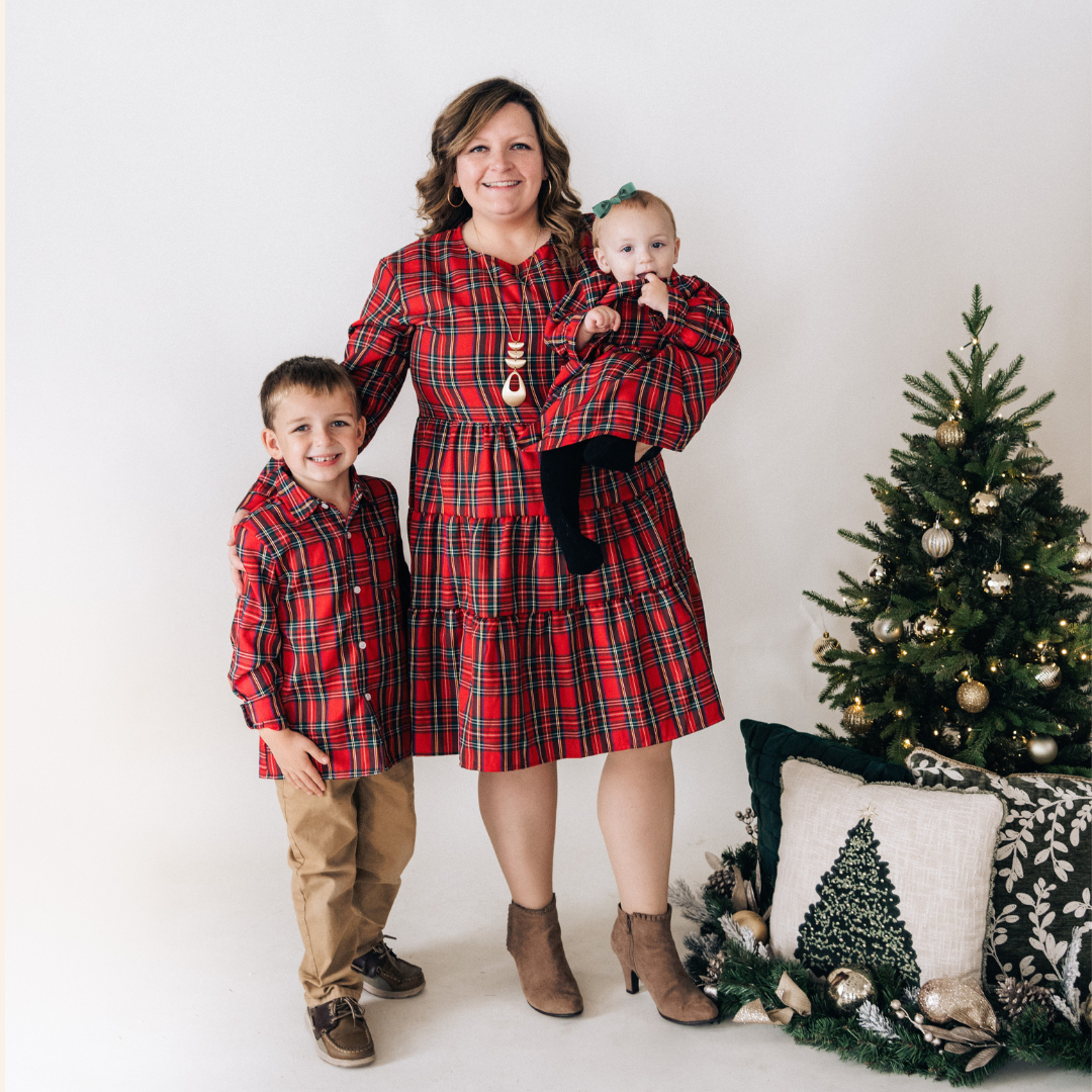 KIDS - Christmas Plaid Button Up Shirt - Kids