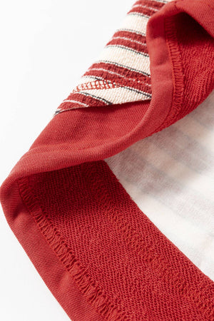 Red Stripe Collared Top