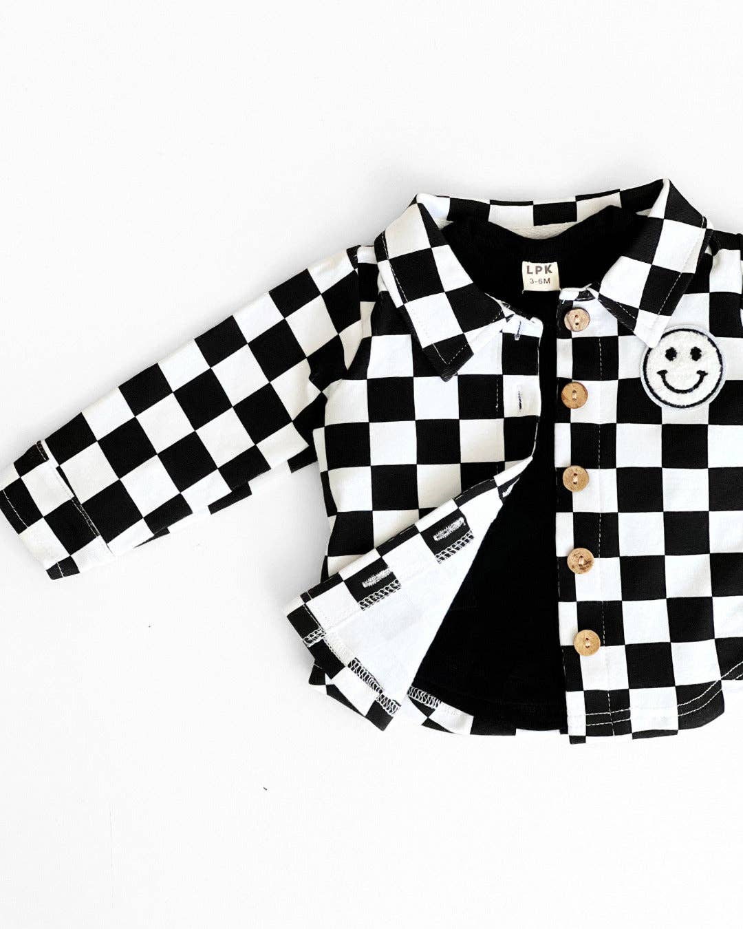 KIDS - Checkered Cotton Shacket - Black - Baby/Toddler/Kids