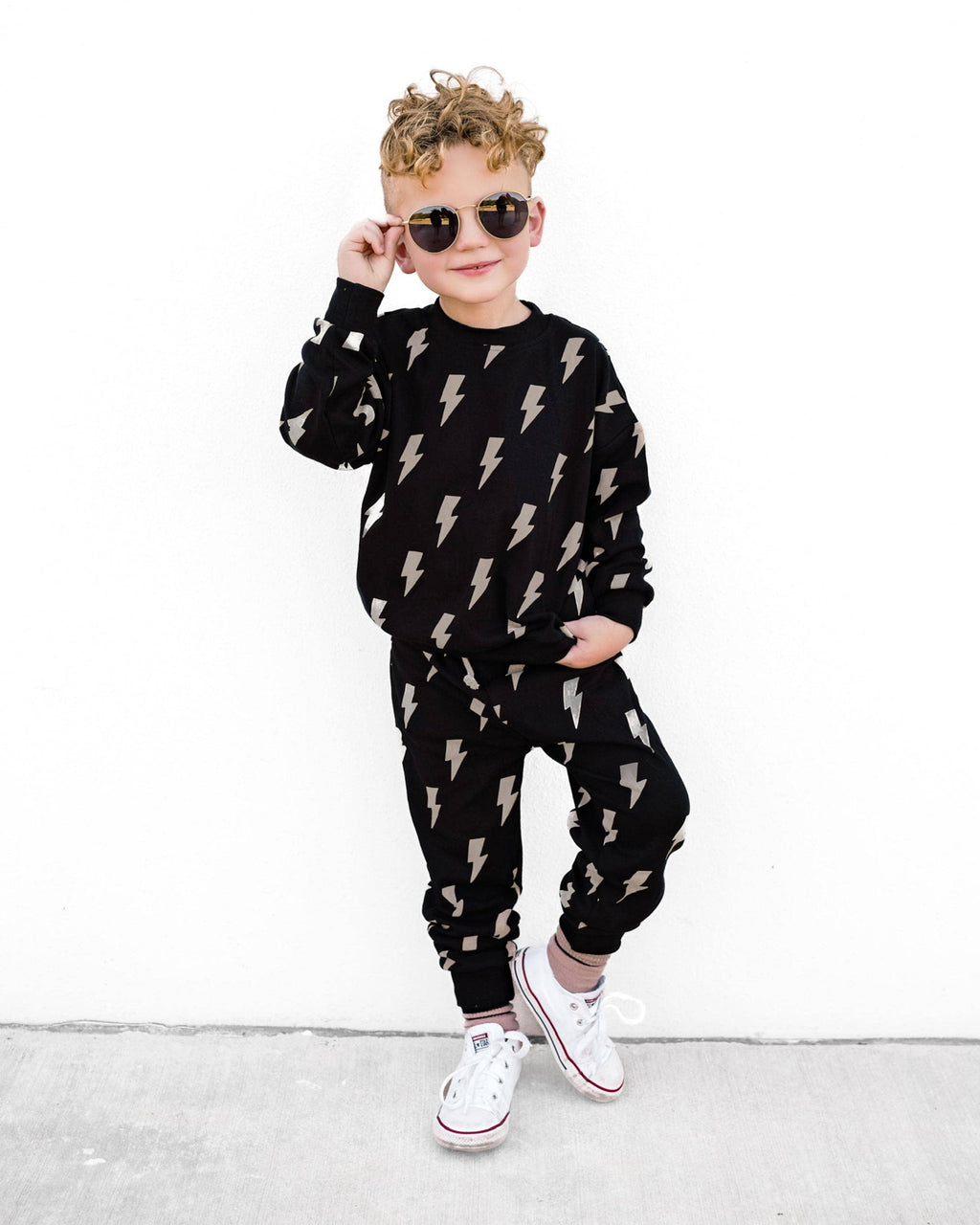 KIDS - Black Bolts Jogger Set - Baby/Toddler/Kids