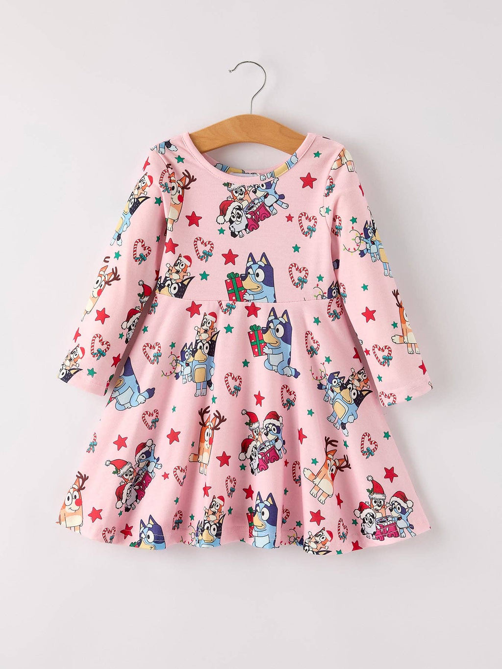 KIDS- Christmas Bluey Print Dress - Toddler/Kids