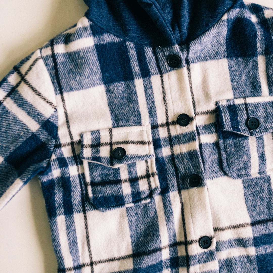 KIDS - Navy Plaid Flannel Top - Toddler/Kids