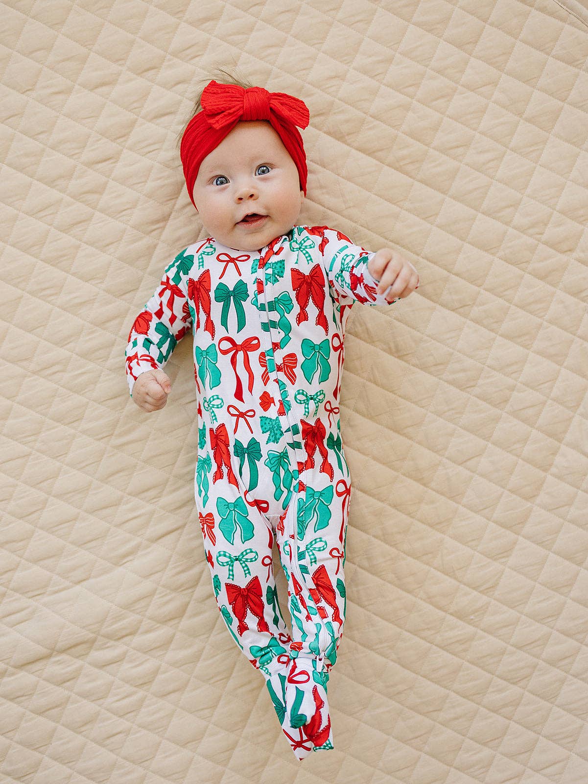 KIDS - Merry Bows Romper - Baby/Toddler