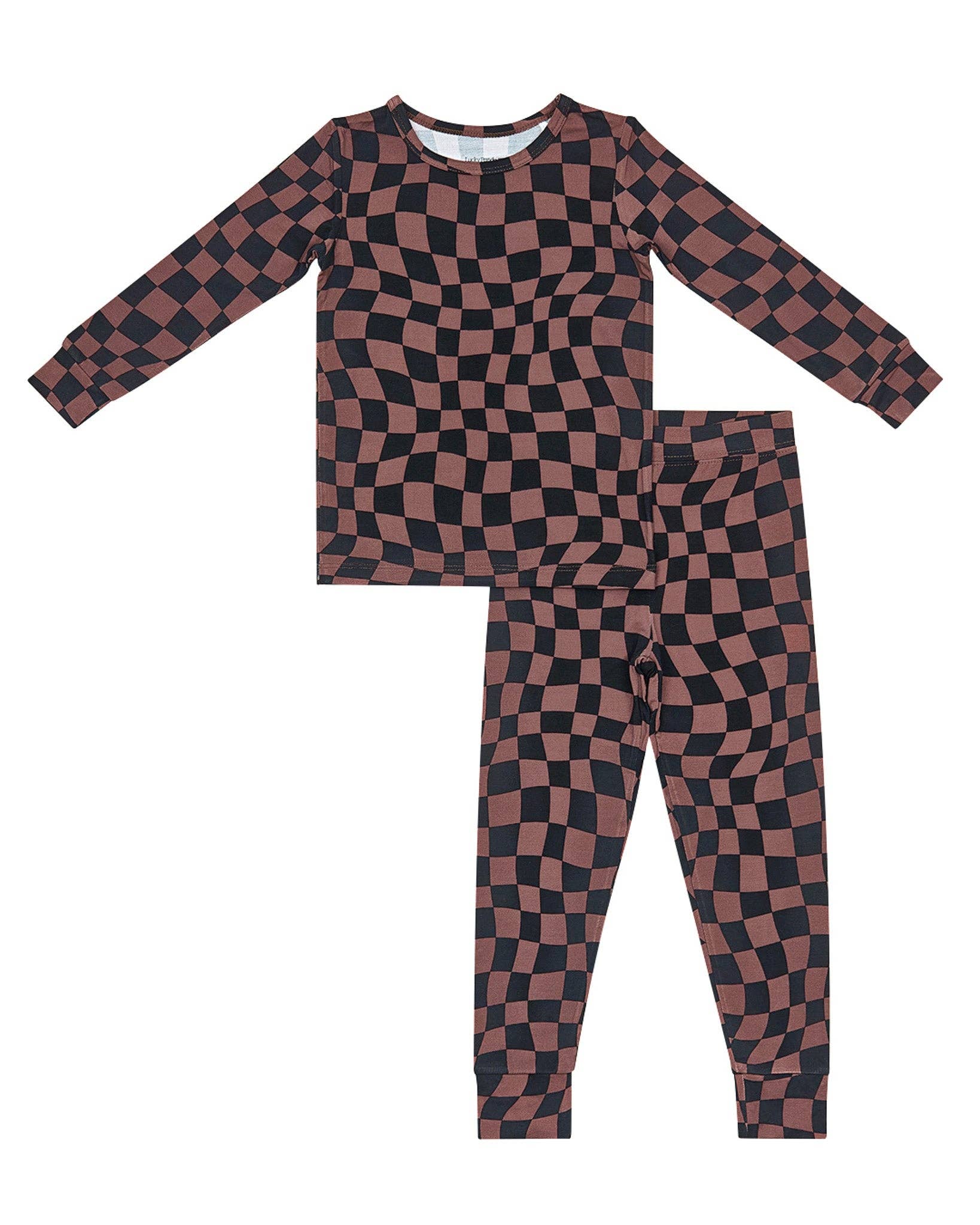 KIDS - Chocolate Checkered Two Piece Set - Toddler/Kids