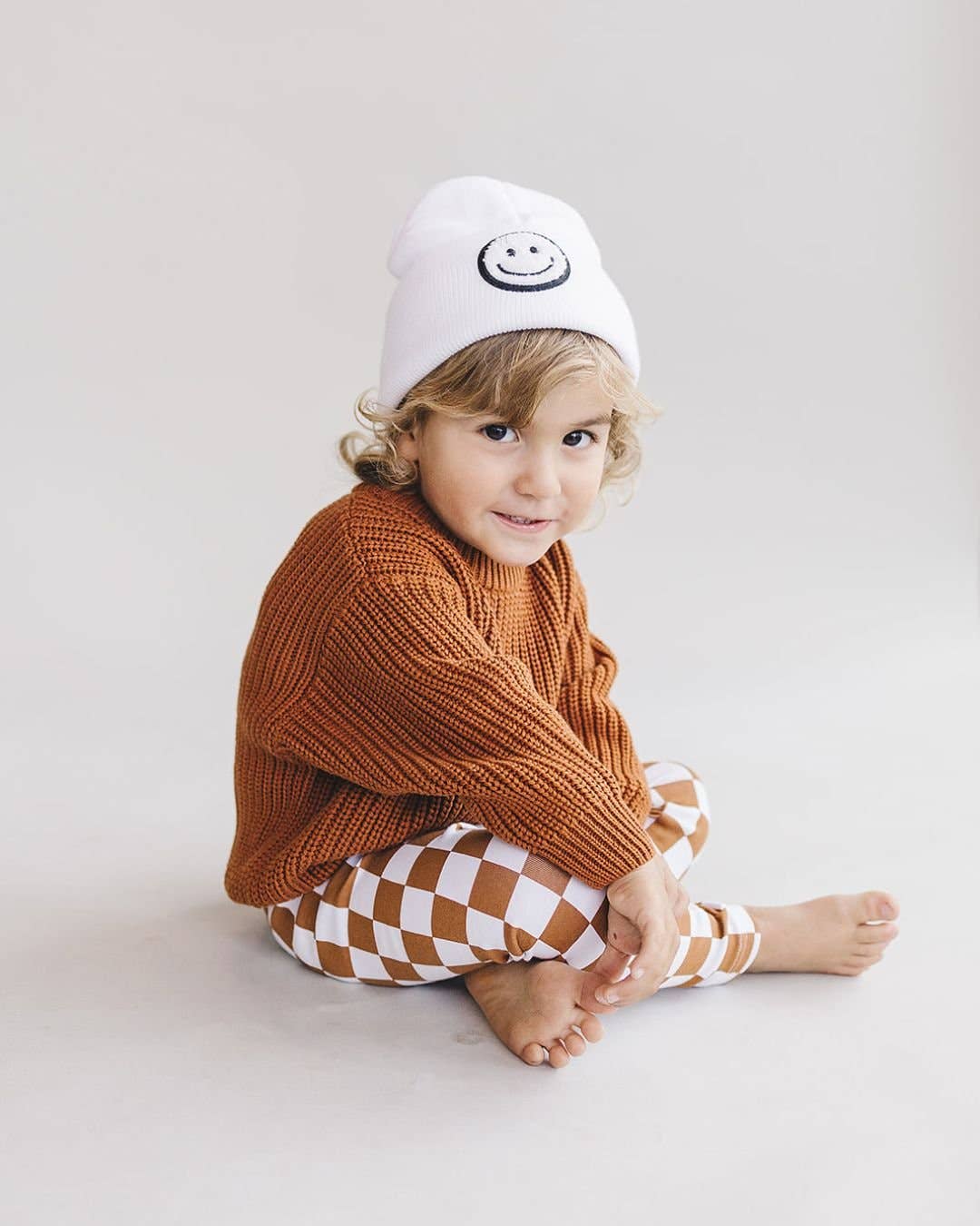 KIDS - Checkered Leggings - Copper - Toddler