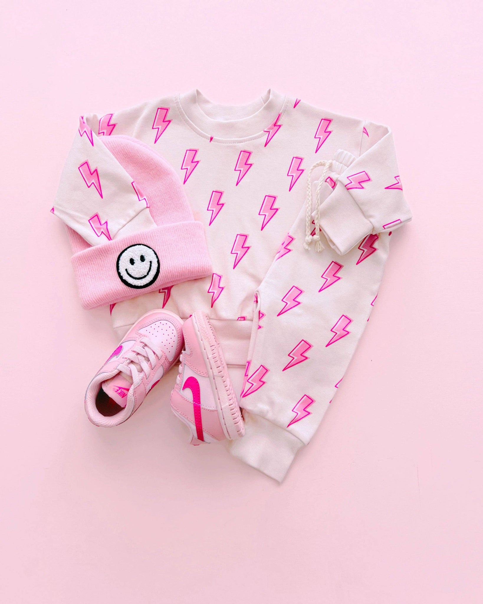 KIDS - Pink Bolts Jogger Set - Baby/Toddler