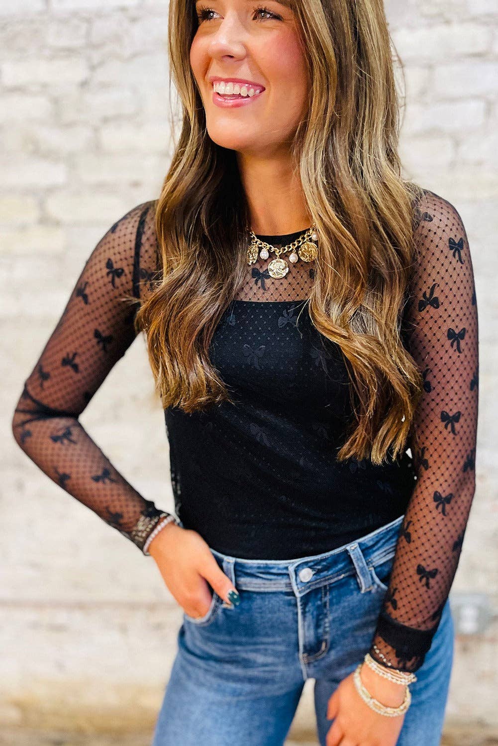 Bow Mesh Top