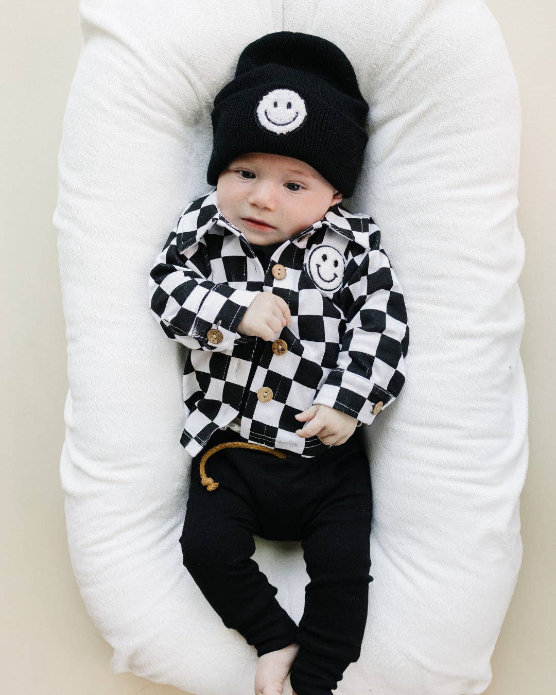 KIDS - Checkered Cotton Shacket - Black - Baby/Toddler/Kids