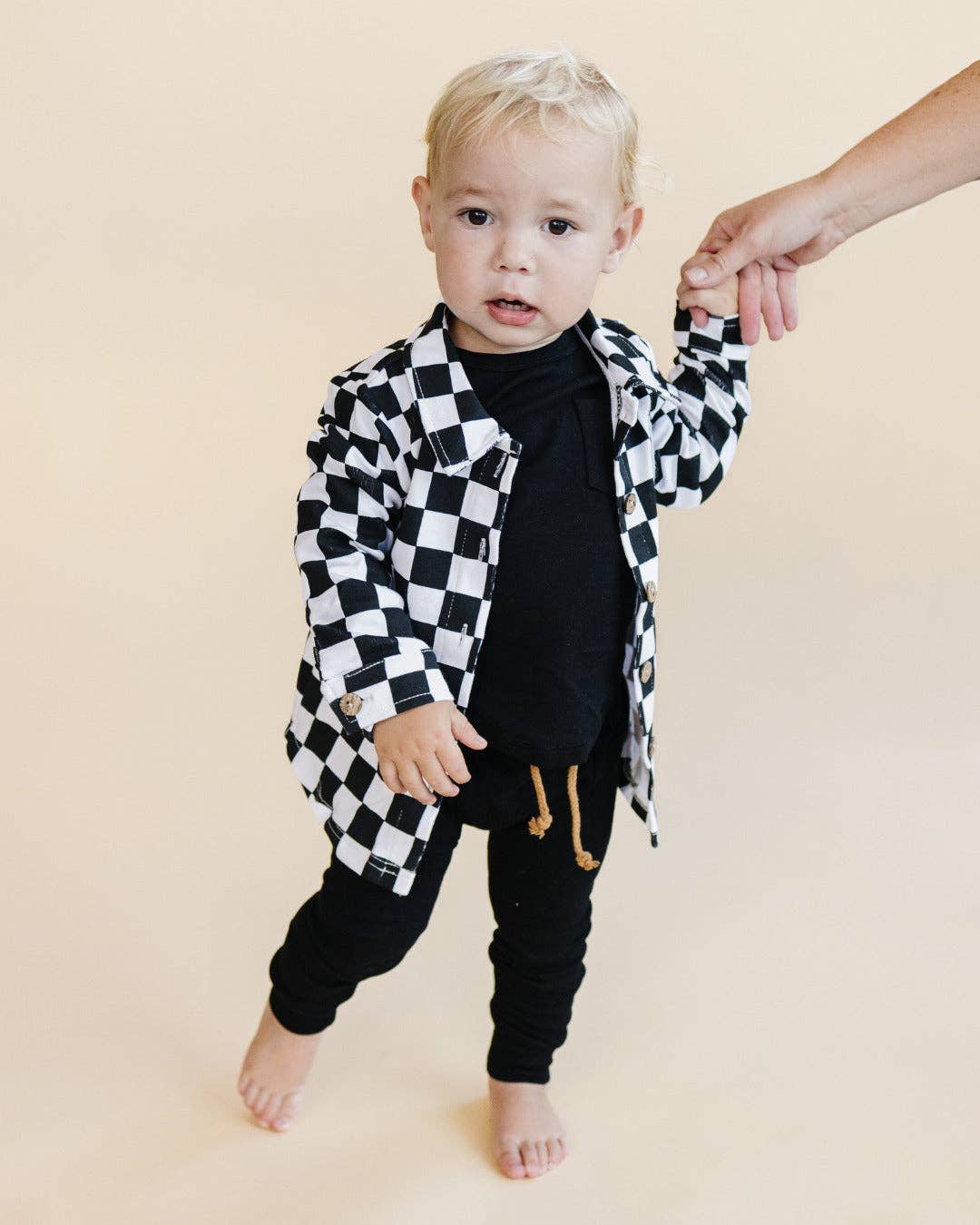 KIDS - Checkered Cotton Shacket - Black - Baby/Toddler/Kids