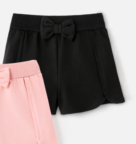 KIDS - Black Bowknot Shorts - Baby