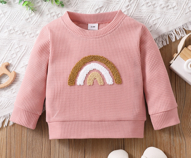 KIDS - Pink Rainbow Pullover Sweatshirt - Baby