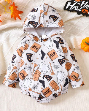 KIDS - Halloween Vibes Hooded Onesie - Baby