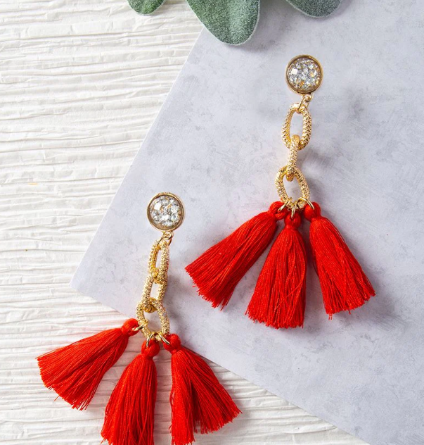 The Kristy Earrings - Red