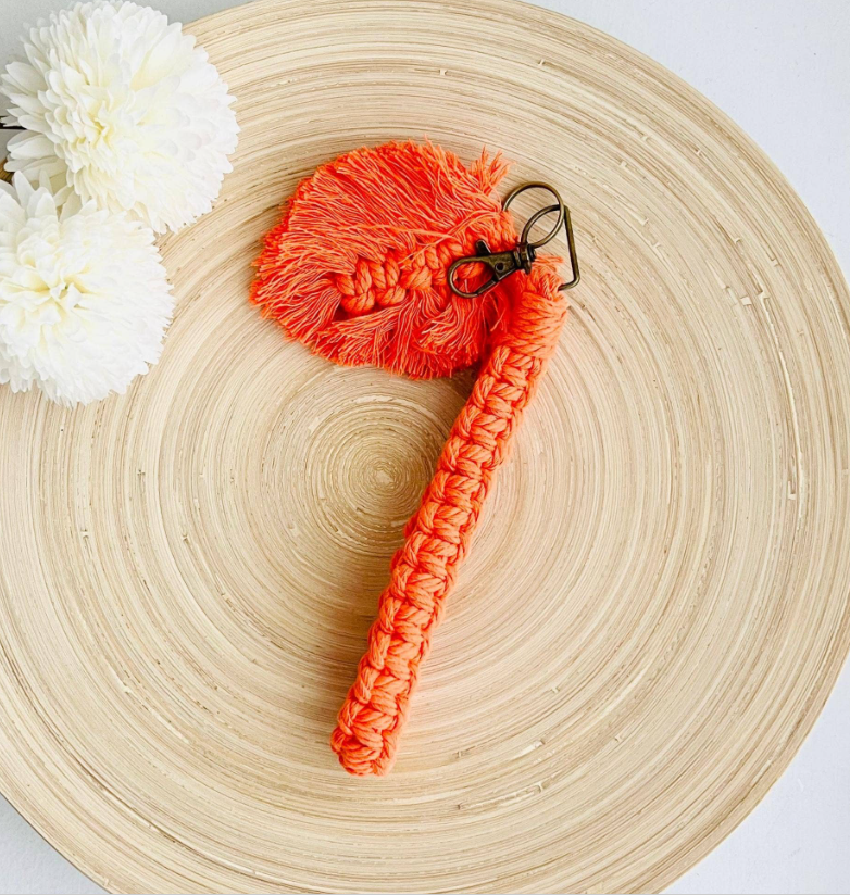 Boho Macreme Wristlet Keychain - Orange