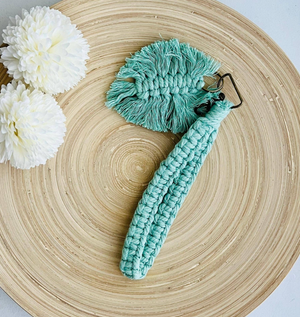 Boho Macreme Wristlet Keychain - Mint