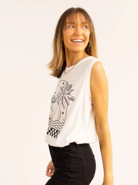 Checkers & Palm Trees Graphic Tank