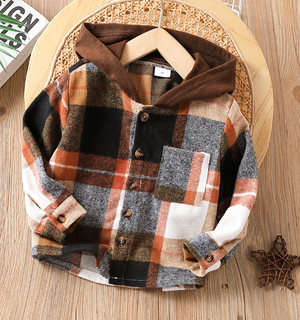 KIDS - Brown Plaid Shacket - Toddler/Kids