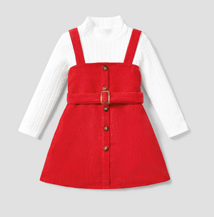 KIDS - Mock Neck Overall Dress - Toddler/Kids