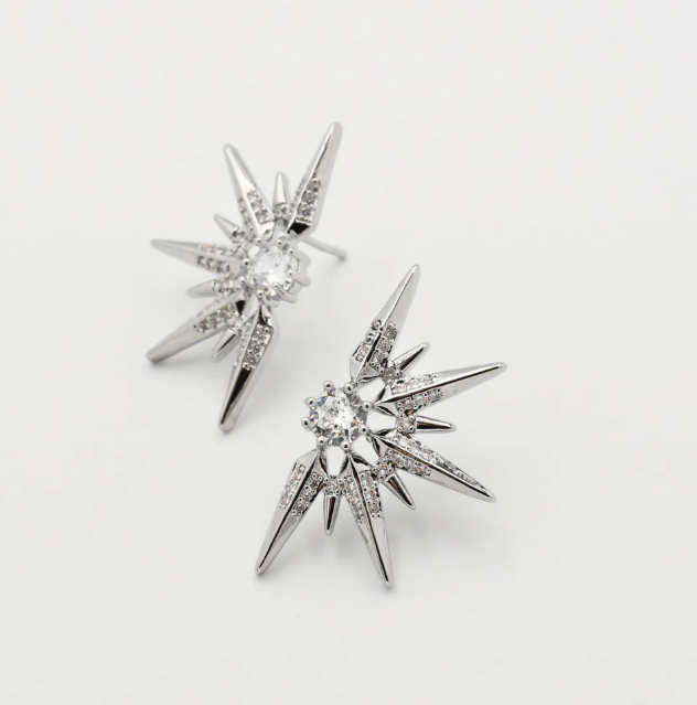 Half Steller Earrings - Silver - Treasure Jewels