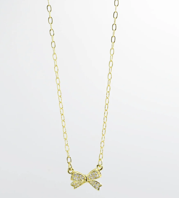 Sweet Bow Necklace - Gold - Treasure Jewels