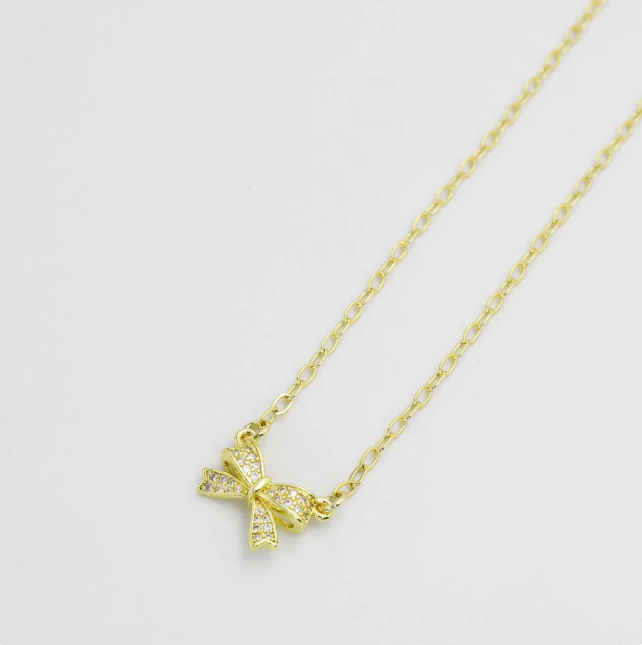 Sweet Bow Necklace - Gold - Treasure Jewels