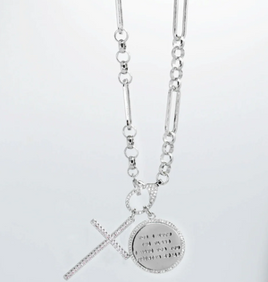 Jeremiah 29:11 Cross Necklace - Silver - Treasure Jewels
