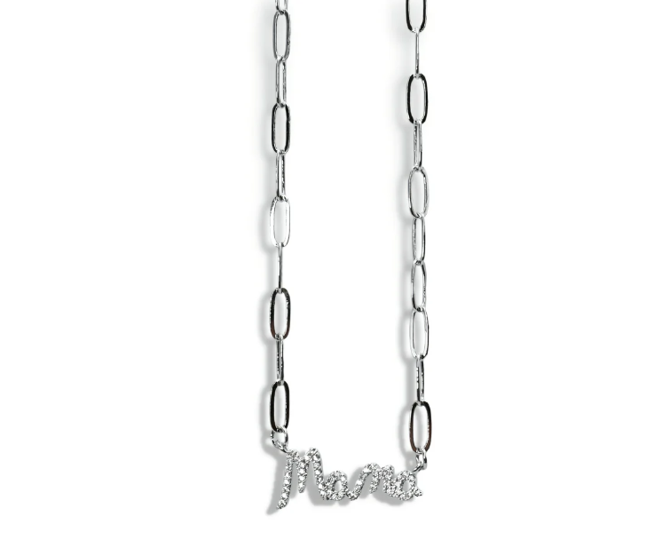 Mama Crystal Necklace - Silver - Treasure Jewels