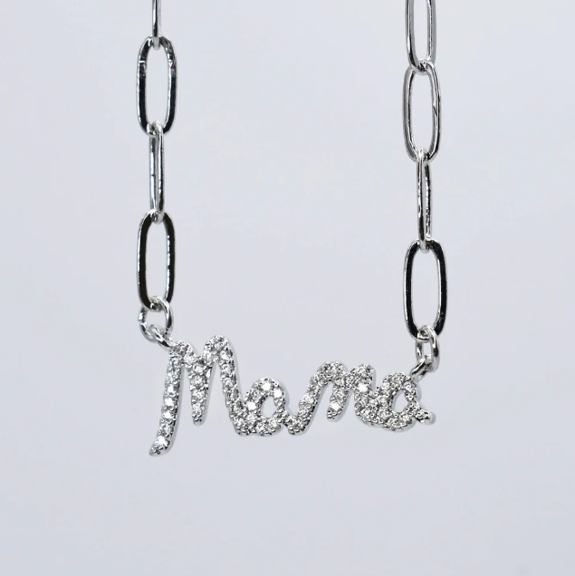 Mama Crystal Necklace - Silver - Treasure Jewels